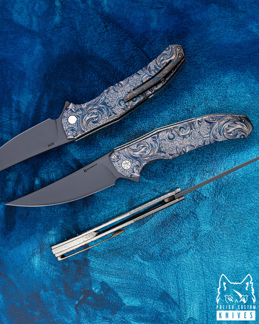 FOLDING KNIFE FOLDER ISHTAR #0814 M390 ETERNAL GARDEN HERMAN KNIVES