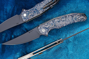 FOLDING KNIFE FOLDER ISHTAR #0814 M390 ETERNAL GARDEN HERMAN KNIVES