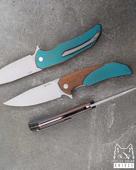 FOLDING KNIFE FOLDER DRAGONFLY #0527 RWL34 HERMAN KNIVES