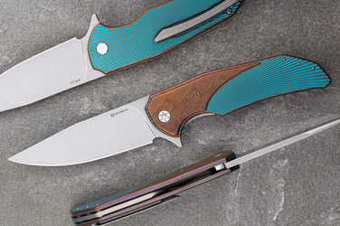 FOLDING KNIFE FOLDER DRAGONFLY #0527 RWL34 HERMAN KNIVES