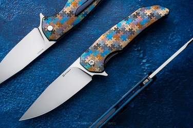 FOLDING KNIFE FOLDER DRAGONFLY #0531 MAGNACUT PUZZLE ( C0067 ) HERMAN KNIVES