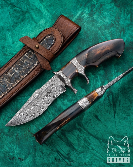 COLLECTOR'S KNIFE SEMPER FIDELIS DIAMOND LINE 1 SUB HILT MICHO DAMASCUS STEEL