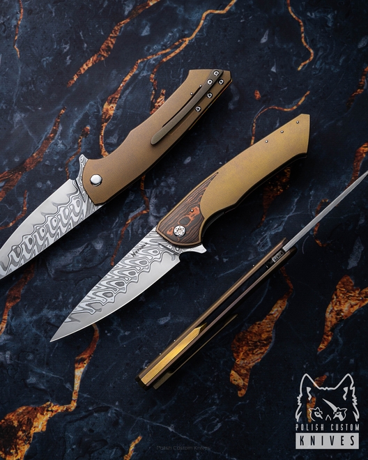 FOLDING KNIFE FOLDER SLIM #0671 DAMACORE HALF DRESS HERMAN KNIVES