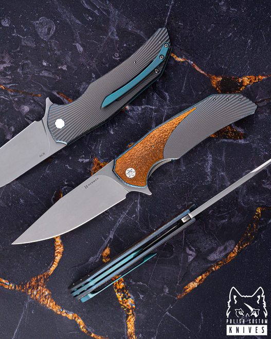 FOLDING KNIFE FOLDER DRAGONFLY #0400 M390 HERMAN KNIVES