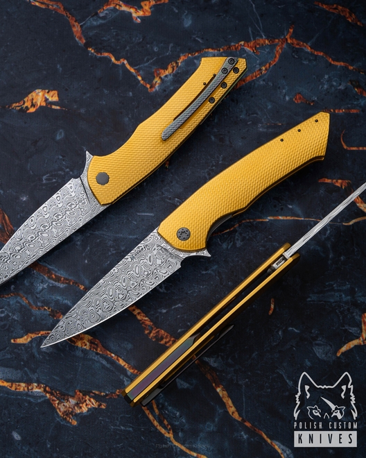 FOLDING KNIFE FOLDER SLIM #0508 DAMASTEEL HALF DRESS OERLIKON HERMAN KNIVES