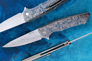 FOLDING KNIFE FOLDER SLIM #0668 DAMACORE ETERNAL GARDEN HALF DRESS HERMAN KNIVES