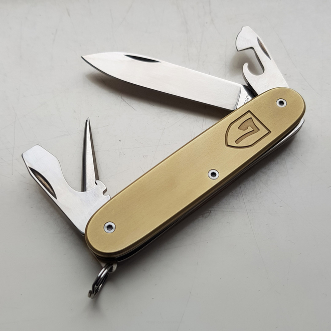 Customized Victorinox Pioneer  93mm with brass scales 