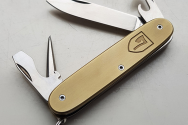 Customized Victorinox Pioneer  93mm with brass scales "Woro Knight" 324