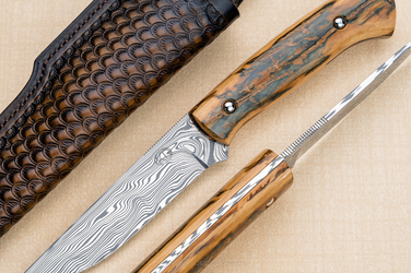 HUNTING KNIFE CLASSIC HUNTER 1 MAMMOTH DAMASTEEL