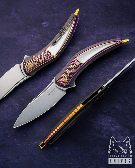 FOLDING KNIFE FOLDER PLUS+ #2 DAMASTEEL LESBAR KNIVES