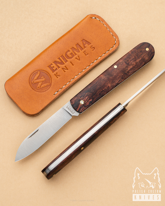 SLIPJOINT KNIFE ENIGMA KNIVES 13 WITH LEATHER POUCH