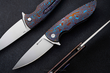 FOLDING KNIFE FOLDER STING #0694 TIMASCUS M398 HALF DRESS HERMAN KNIVES