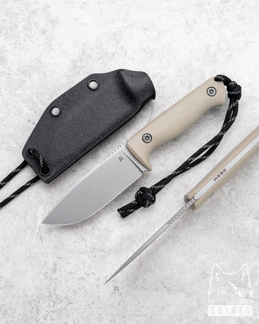 NECK KNIFE EDC MINI ODC M390 G10 DESERT TAN AK
