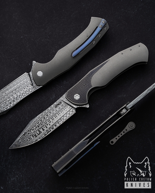 FOLDING KNIFE FOLDER MANTIS 71 DAMASTEEL HERMAN