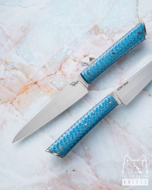 KITCHEN KNIFE HANDY PETTY 120 6 M390 BLUE TWILL PABIS