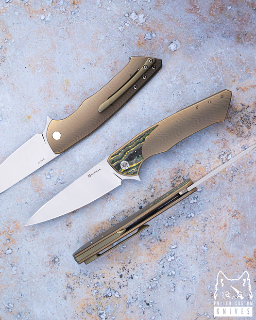 FOLDING KNIFE FOLDER SLIM #0502 RWL34 HERMAN KNIVES
