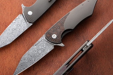 FOLDING KNIFE FOLDER VESPERTILIO #0207 DAMASTEEL HALF DRESS HERMAN KNIVES