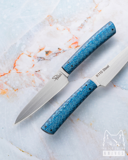 A SMALL PEELING KITCHEN KNIFE 80 3 D2 BLUE TWIL PABIS