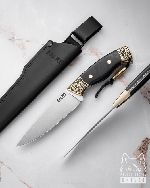 HUNTING KNIFE HUNTER LONG HL 004 D2 G10 FALKE KNIVES