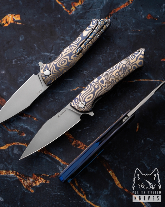FOLDING KNIFE FOLDER BEE #0202 MAGNACUT NEBULA RIPPLE HERMAN KNIVES