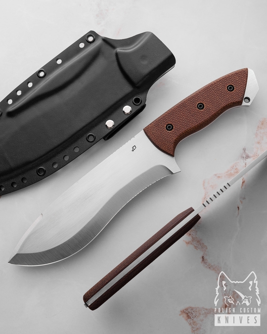 LARGE TACTICAL SURVIVAL KNIFE TUBARAO 1 MICARTA O2 RATO KNIVES