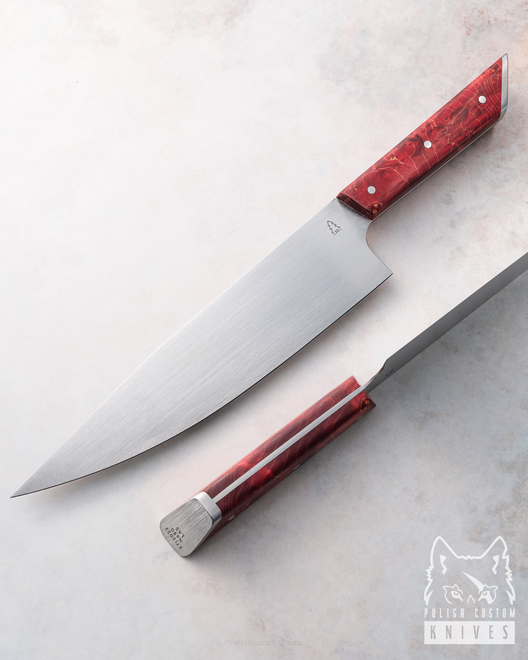 Buy KITCHEN KNIFE CHEF 210 N690 27/2022 STABILIZED MAPLE BURL LAS