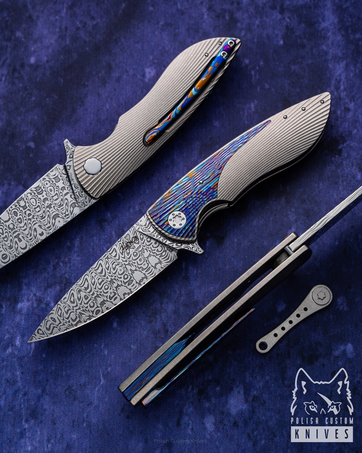 FOLDING KNIFE FOLDER MICRO STING 72 DAMASTEEL HERMAN