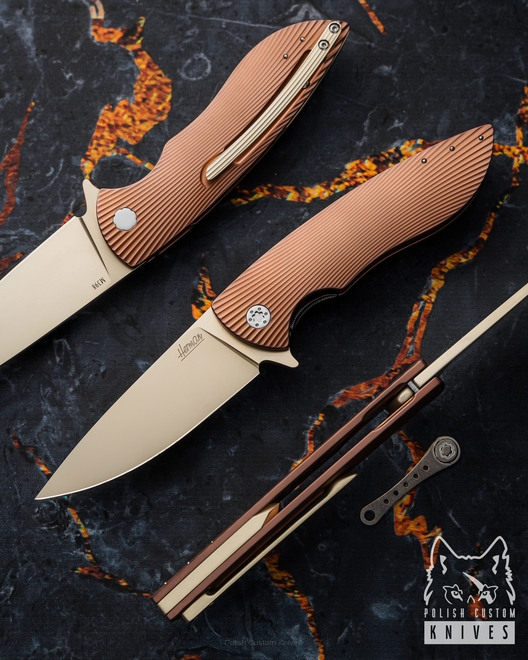 FOLDING KNIFE FOLDER STING 444 M398 PVD HERMAN KNIVES