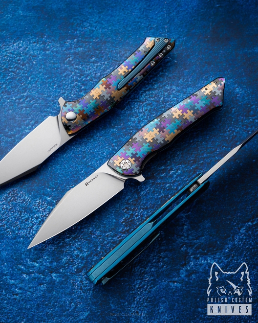 FOLDING KNIFE FOLDER BEE #0191 PUZZLE MAGNACUT HERMAN KNIVES