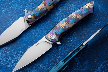 FOLDING KNIFE FOLDER BEE #0191 PUZZLE MAGNACUT HERMAN KNIVES