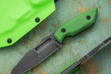 TACTICAL SURVIVAL KNIFE VERDE 10 D2 G10 JANAS DAMASCUS