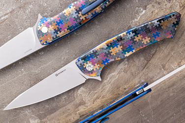 FOLDING KNIFE FOLDER SLIM #0598 MAGNACUT PUZZLE HERMAN KNIVES