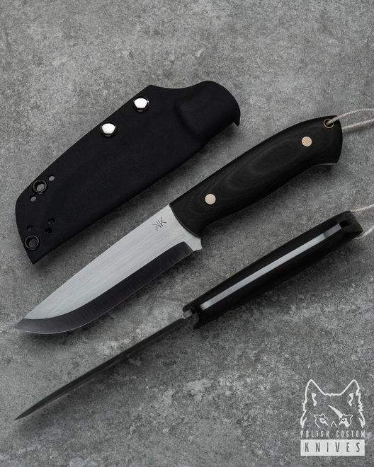 KNIFE VOLVERINE MICARTA BLACK WITH KYDEX SHEATH
