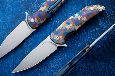 FOLDING KNIFE FOLDER DRAGONFLY #0408 M390 PUZZLE HERMAN KNIVES