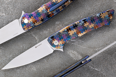 FOLDING KNIFE FOLDER SLIM #0599 MAGNACUT PUZZLE HERMAN KNIVES