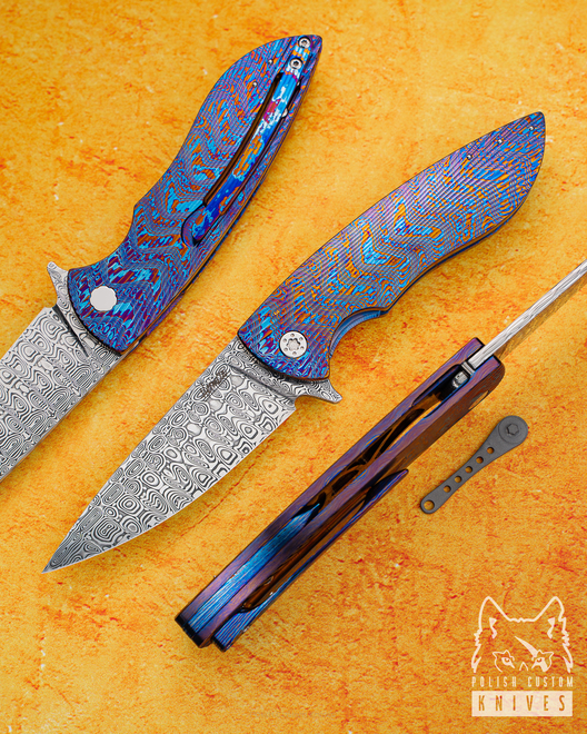 FOLDING KNIFE STING 11 TIMASCUS DAMASTEEL HERMAN