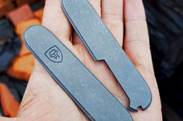 Scales for 91mm Victorinox SAK "Logo Light" Gray Badlands  130