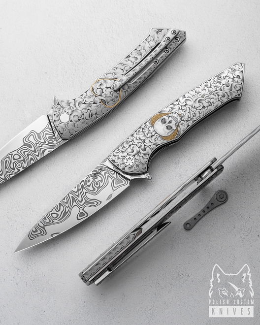 FOLDING KNIFE FOLDER SLIM LIFE IS A GAME 3 OF 4 M. KALLA ENGRAVING DAMACORE HERMAN