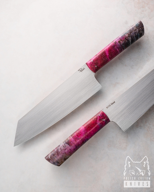 KITCHEN KNIFE BUNKA 180 2 D2 STABILIZED WOOD PABIS