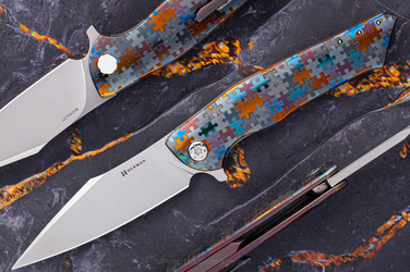 FOLDING KNIFE FOLDER BEE #0197 PUZZLE MAGNACUT HERMAN KNIVES