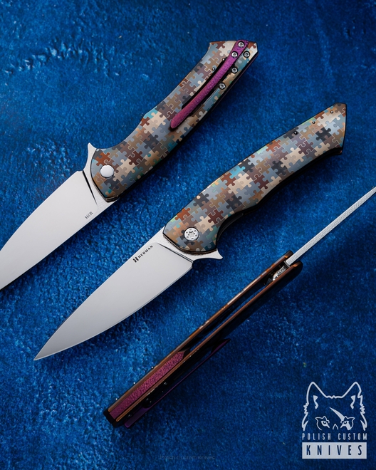 FOLDING KNIFE FOLDER SLIM 433 M398 PUZZLE HERMAN KNIVES