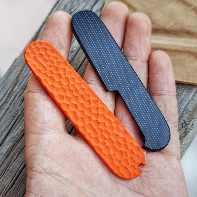 Scales for 91mm Victorinox SAK Black-Orange Combo G10 293