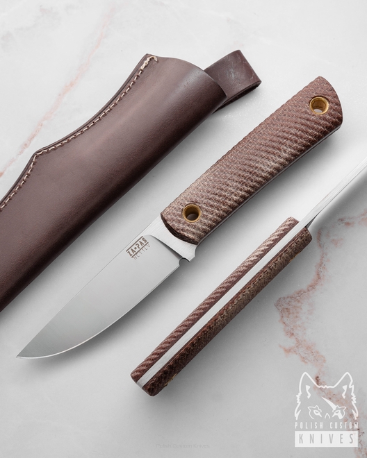 HUNTING EDC KNIFE EC95 4 NC11LV D2 MICARTA LEATHER ZA-PAS KNIVES