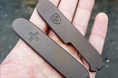 Scales for 91mm Victorinox SAK "Cross" brown anodized