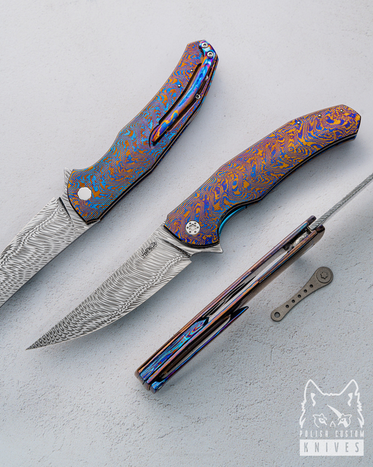 FOLDING KNIFE FOLDER ISHTAR 7 TIMASCUS DAMASTEEL HERMAN