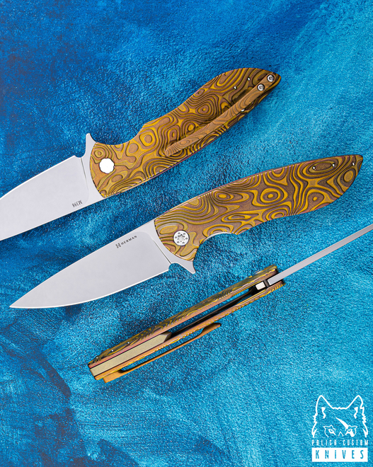 FOLDING KNIFE FOLDER STING #0910 M398 NEBULA RIPPLE HERMAN KNIVES