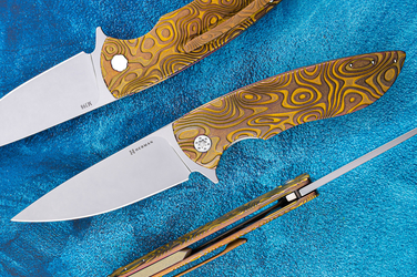 FOLDING KNIFE FOLDER STING #0910 M398 NEBULA RIPPLE HERMAN KNIVES