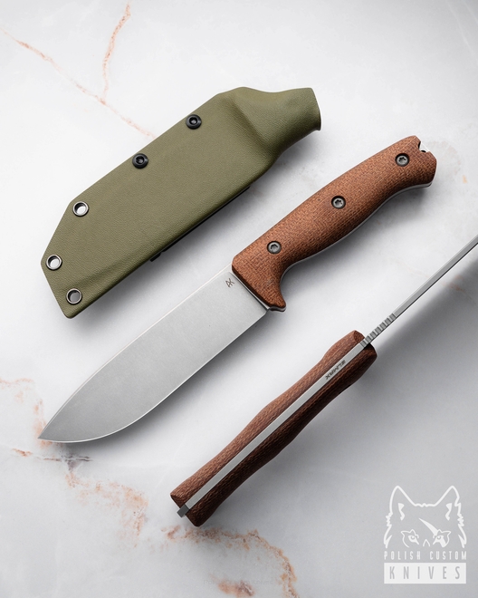 HUNTING TACTICAL SURVIVAL KNIFE ODC 130 3 ELMAX MICARTA AK KNIVES