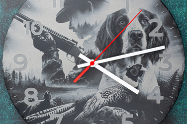 STANDING CLOCK 5 ENGRAVING THE HUNTER’S CLOCK – RUSTIC STANDING SLATE CLOCK LZ LASER DESIGNS