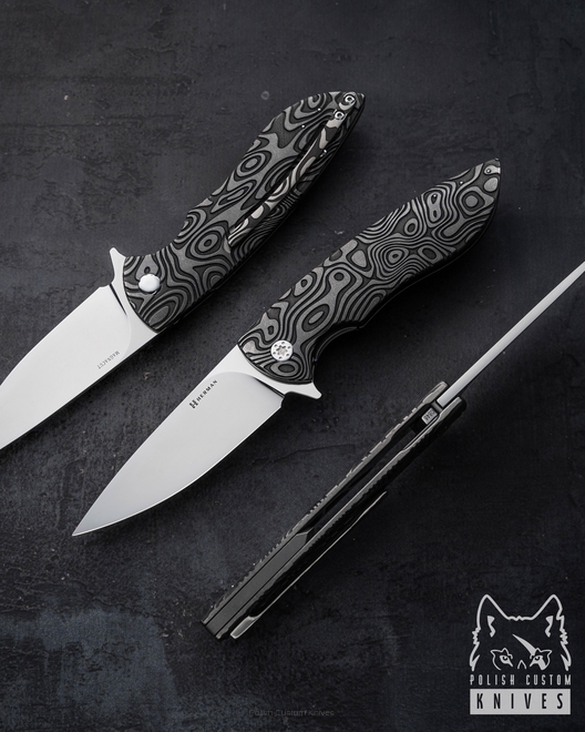 FOLDING KNIFE FOLDER STING #0846 MAGNACUT NEBULA RIPPLE HERMAN KNIVES
